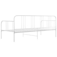 vidaXL Schlafsofa Bettgestell Wei&szlig; Metall 90x200 cm