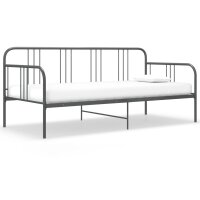 vidaXL Schlafsofa Bettgestell Grau Metall 90x200 cm