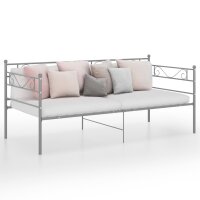 vidaXL Schlafsofa Bettgestell Grau Metall 90x200 cm