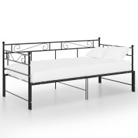 vidaXL Ausziehsofa Bettgestell Schwarz Metall 90x200 cm