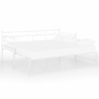 vidaXL Ausziehsofa Bettgestell Wei&szlig; Metall 90x200 cm