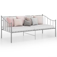 vidaXL Schlafsofa Bettgestell Grau Metall 90x200 cm