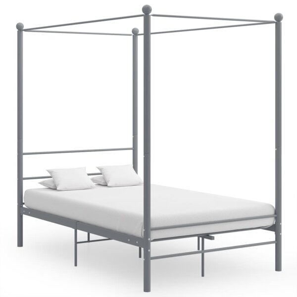 vidaXL Himmelbett Grau Metall 120x200 cm