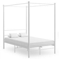 vidaXL Himmelbett Wei&szlig; Metall 140x200 cm