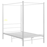 vidaXL Himmelbett Wei&szlig; Metall 140x200 cm