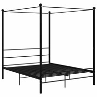 vidaXL Himmelbett Schwarz Metall 160x200 cm