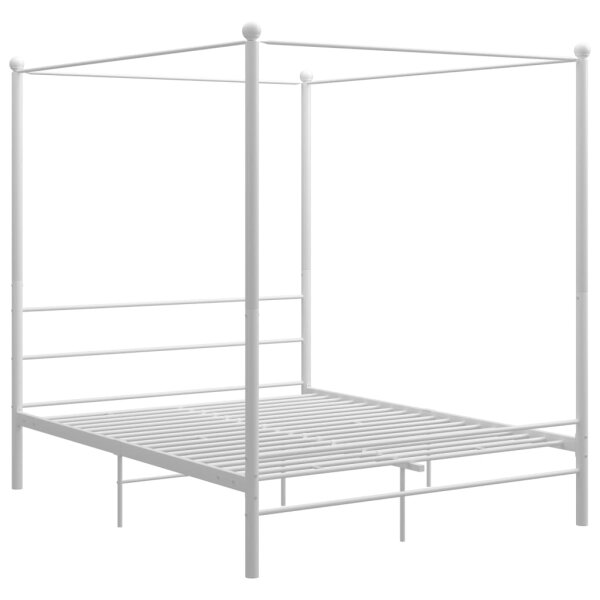 vidaXL Himmelbett Wei&szlig; Metall 160x200 cm