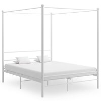 vidaXL Himmelbett Wei&szlig; Metall 160x200 cm