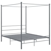 vidaXL Himmelbett Grau Metall 160x200 cm