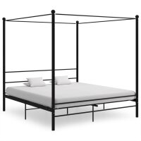 vidaXL Himmelbett Schwarz Metall 180x200 cm