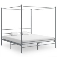 vidaXL Himmelbett Grau Metall 200x200 cm