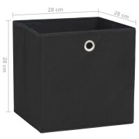 WOWONA Aufbewahrungsboxen 10 Stk. Vliesstoff 28x28x28 cm Schwarz