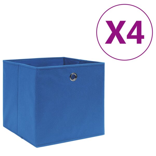 vidaXL Aufbewahrungsboxen 4 Stk. Vliesstoff 28x28x28 cm Blau