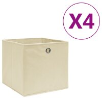 vidaXL Aufbewahrungsboxen 4 Stk. Vliesstoff 28x28x28 cm Creme