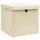 vidaXL Aufbewahrungsboxen mit Deckeln 10 Stk. 28x28x28 cm Creme