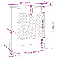 vidaXL MDF Heizk&ouml;rperverkleidung Schwarz 78 cm