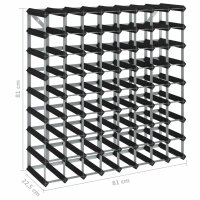 vidaXL Weinregal f&uuml;r 72 Flaschen Schwarz Massivholz Kiefer