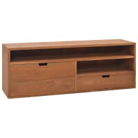 vidaXL TV-Schrank 110x30x40 cm Teak Massivholz