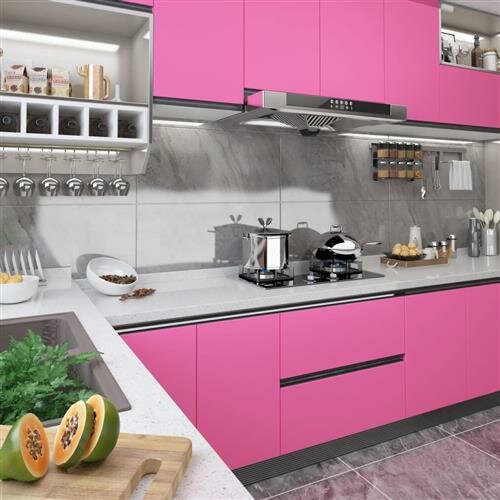 vidaXL Selbstklebende M&ouml;belfolie Hochglanz-Rosa 500x90 cm PVC