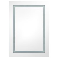 vidaXL LED-Spiegelschrank f&uuml;rs Bad Grau 50x13x70 cm