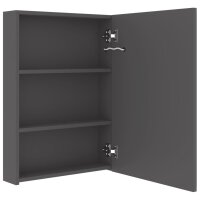 vidaXL LED-Spiegelschrank f&uuml;rs Bad Grau 50x13x70 cm