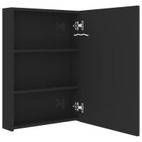 vidaXL LED-Spiegelschrank f&uuml;rs Bad Gl&auml;nzend Schwarz 50x13x70 cm