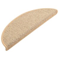 vidaXL Treppenmatten Selbstklebend Sisal 15 Stk. 56x17x3 cm Hellbeige