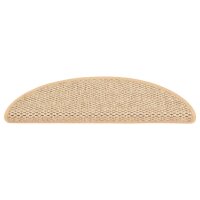 vidaXL Treppenmatten Selbstklebend Sisal 15 Stk. 56x17x3 cm Hellbeige