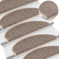 vidaXL Treppenmatten Selbstklebend Sisal 15 Stk. 65x21x4cm Dunkelbeige