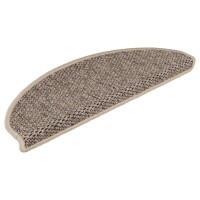 vidaXL Treppenmatten Selbstklebend Sisal 15 Stk. 65x21x4cm Dunkelbeige