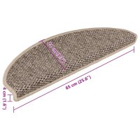 vidaXL Treppenmatten Selbstklebend Sisal 15 Stk. 65x21x4cm Dunkelbeige