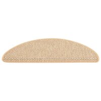 WOWONA Treppenmatten Selbstklebend Sisal 15 Stk. 65x25 cm Hellbeige