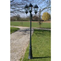 vidaXL Gartenlaterne 3-flammig 230 cm Dunkelgr&uuml;n/Schwarz Aluminium