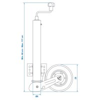 ProPlus St&uuml;tzrad 60 mm mit stabilem Gummireifen 20 x 6 cm 341505