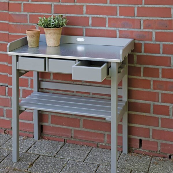 Esschert Design Garten-Arbeitstisch Grau CF29G