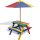 vidaXL Kinder-Picknicktisch mit Bänken Sonnenschirm Mehrfarbig Holz