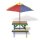 vidaXL Kinder-Picknicktisch mit Bänken Sonnenschirm Mehrfarbig Holz
