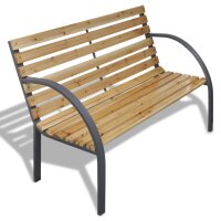 vidaXL Gartenbank 120 cm Holz und Eisen