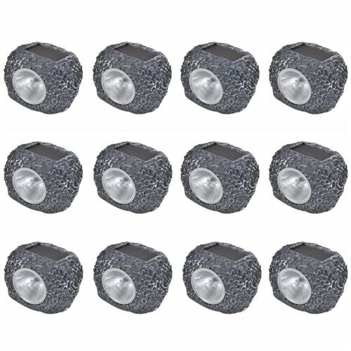 12x LED Spotlight Lampe Leuchte Strahler Solar Steine