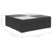 vidaXL 6-tlg. Garten-Lounge-Set mit Auflagen Poly Rattan Schwarz