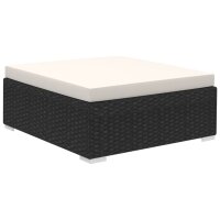 vidaXL 6-tlg. Garten-Lounge-Set mit Auflagen Poly Rattan Schwarz