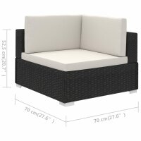 vidaXL 6-tlg. Garten-Lounge-Set mit Auflagen Poly Rattan Schwarz