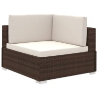 vidaXL 8-tlg. Garten-Lounge-Set mit Auflagen Poly Rattan Braun