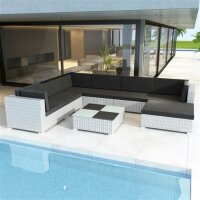 vidaXL 8-tlg. Garten-Lounge-Set mit Auflagen Poly Rattan...