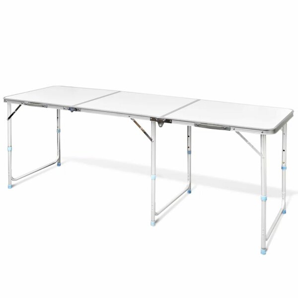 Campingtisch zusammenklappbar h&ouml;henverstellbar Aluminium 180 x 60 cm