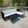 vidaXL 3-tlg. Garten-Lounge-Set mit Auflagen Poly Rattan Schwarz