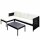 vidaXL 3-tlg. Garten-Lounge-Set mit Auflagen Poly Rattan Schwarz