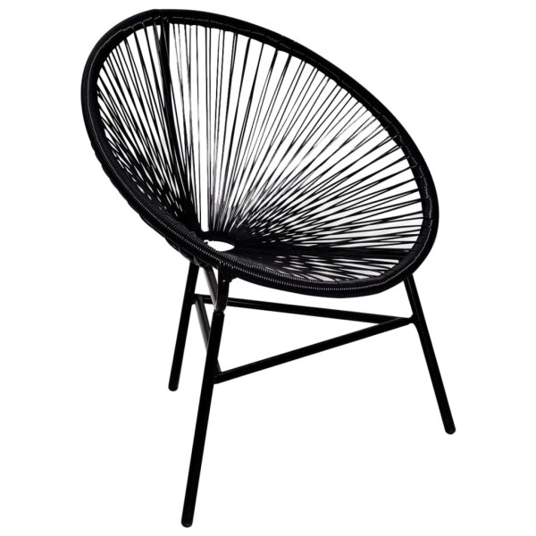 vidaXL Garten-Mond-Stuhl Poly Rattan Schwarz