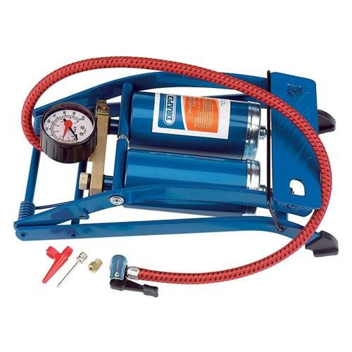 Draper Tools Doppelzylinder-Fu&szlig;pumpe Blau 25996