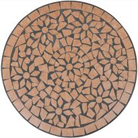 vidaXL Bistrotisch Terracotta-Rot 60 cm Mosaik